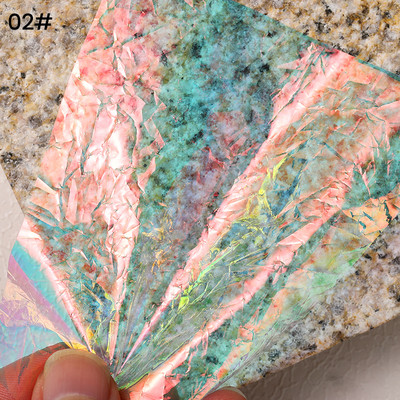 1 ρολό ρολό ροζ χρυσό φύλλο νυχιών Sparkly Sky Glitter Αυτοκόλλητα μεταφοράς Nail Art Slider Χαρτί DIY Διακόσμηση