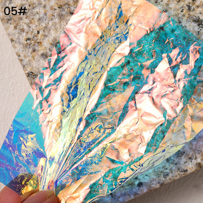 1 ρολό ρολό ροζ χρυσό φύλλο νυχιών Sparkly Sky Glitter Αυτοκόλλητα μεταφοράς Nail Art Slider Χαρτί DIY Διακόσμηση