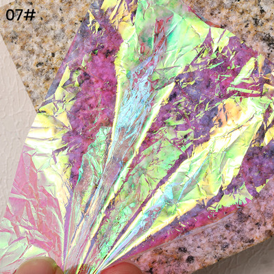 1 ρολό ρολό ροζ χρυσό φύλλο νυχιών Sparkly Sky Glitter Αυτοκόλλητα μεταφοράς Nail Art Slider Χαρτί DIY Διακόσμηση