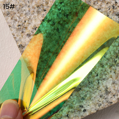 1 ρολό ρολό ροζ χρυσό φύλλο νυχιών Sparkly Sky Glitter Αυτοκόλλητα μεταφοράς Nail Art Slider Χαρτί DIY Διακόσμηση