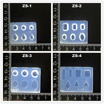 3D дърворезба Силиконова форма за щамповане на нокти Неправилен модел на скъпоценен камък Направи си сам UV гел Акрилен кристален шаблон за нокти ZS 13 Style