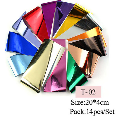 14 kom. Holografska transferna folija za nokte, zlatna klizna svjetlucava naljepnica za omot, ljepilo za zvjezdanu manikuru DIY set za ukrašavanje, papir za nokte