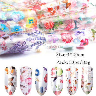 14 kom. Holografska transferna folija za nokte, zlatna klizna svjetlucava naljepnica za omot, ljepilo za zvjezdanu manikuru DIY set za ukrašavanje, papir za nokte