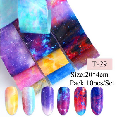14 kom. Holografska transferna folija za nokte, zlatna klizna svjetlucava naljepnica za omot, ljepilo za zvjezdanu manikuru DIY set za ukrašavanje, papir za nokte