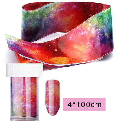 14 kom. Holografska transferna folija za nokte, zlatna klizna svjetlucava naljepnica za omot, ljepilo za zvjezdanu manikuru DIY set za ukrašavanje, papir za nokte