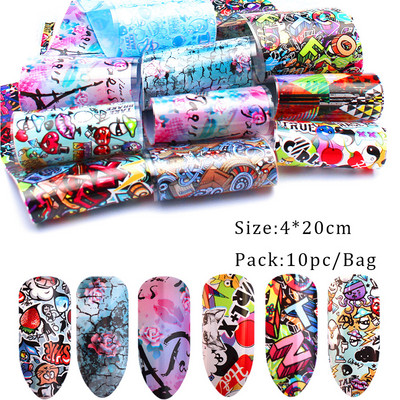 14 kom. Holografska transferna folija za nokte, zlatna klizna svjetlucava naljepnica za omot, ljepilo za zvjezdanu manikuru DIY set za ukrašavanje, papir za nokte