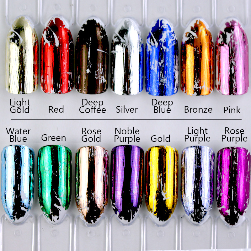 14 kom. Holografska transferna folija za nokte, zlatna klizna svjetlucava naljepnica za omot, ljepilo za zvjezdanu manikuru DIY set za ukrašavanje, papir za nokte