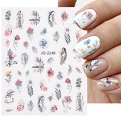 3D sädelev lilleline küünte kleebis läikiv geomeetriline lilleline liblikas liugur küüntele Kevadine maniküür Kleebised Dekoratsioon LAJO-2249