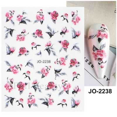 3D sädelev lilleline küünte kleebis läikiv geomeetriline lilleline liblikas liugur küüntele Kevadine maniküür Kleebised Dekoratsioon LAJO-2249