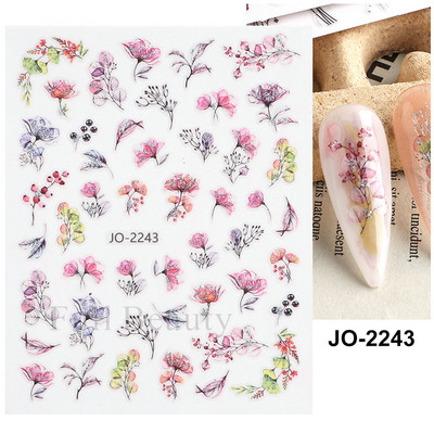 3D sädelev lilleline küünte kleebis läikiv geomeetriline lilleline liblikas liugur küüntele Kevadine maniküür Kleebised Dekoratsioon LAJO-2249