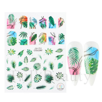 3D sädelev lilleline küünte kleebis läikiv geomeetriline lilleline liblikas liugur küüntele Kevadine maniküür Kleebised Dekoratsioon LAJO-2249