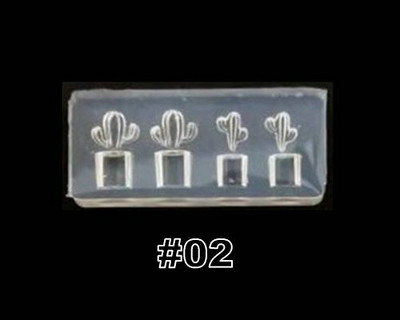 Novi 3D oblikovani silikonski kalup za utiskivanje noktiju Mjesec/kaktus/mašna uzorak DIY UV gel akrilni kristalni predložak za nokte