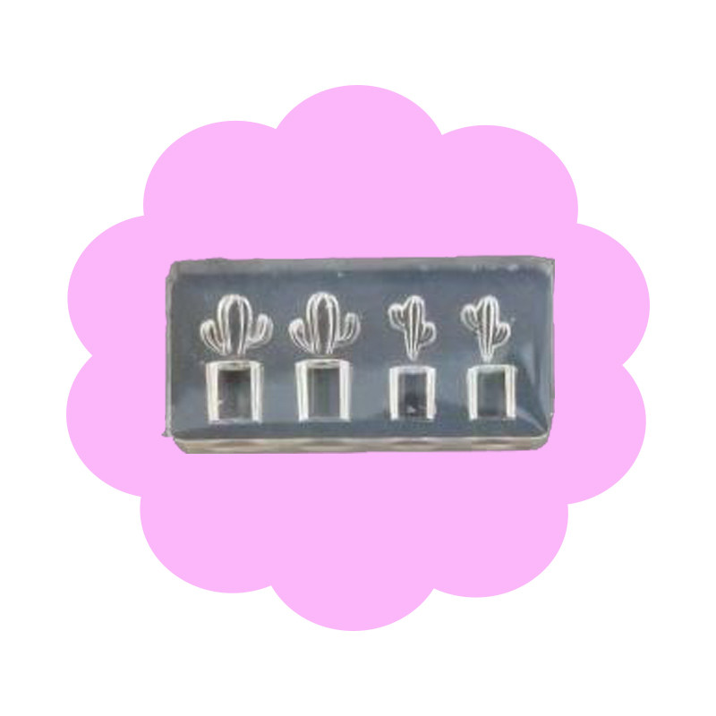 Novi 3D oblikovani silikonski kalup za utiskivanje noktiju Mjesec/kaktus/mašna uzorak DIY UV gel akrilni kristalni predložak za nokte