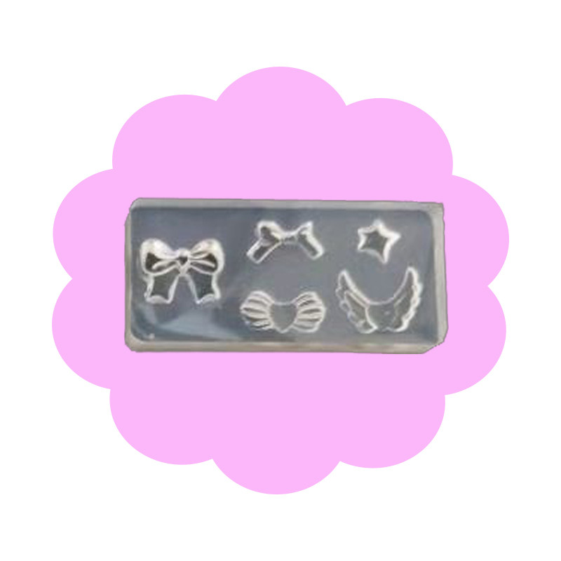 Novi 3D oblikovani silikonski kalup za utiskivanje noktiju Mjesec/kaktus/mašna uzorak DIY UV gel akrilni kristalni predložak za nokte