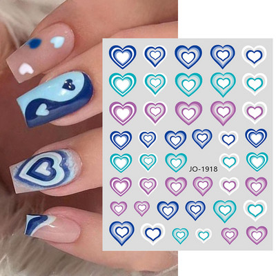 3D proljetni akvarel dizajn naljepnica za nokte Ljubičasti cvijet List Leptir Klizač Nail Art Dekoracija Cvjetni lak Naljepnice Manikura