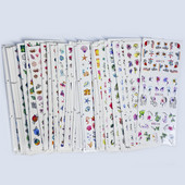 Αυτοκόλλητα με νερό για νύχια Γεωμετρικό μπλοκ χρώματος γραμμή φύλλο λουλούδια Αυτοκόλλητα ολίσθησης νυχιών Καλοκαιρινό φρούτο για μανικιούρ Νυχιών υδατογραφήματα ντεκόρ