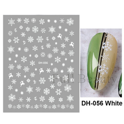 Λευκό Snowflake Sliders Τρισδιάστατο πρωτοχρονιάτικο αυτοκόλλητο νυχιών Χριστουγεννιάτικο λουλούδι αυτοκόλλητα αυτοκόλλητα φύλλα για χειμερινό μανικιούρ Αξεσουάρ νυχιών LADH