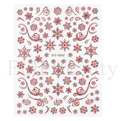 Λευκό Snowflake Sliders Τρισδιάστατο πρωτοχρονιάτικο αυτοκόλλητο νυχιών Χριστουγεννιάτικο λουλούδι αυτοκόλλητα αυτοκόλλητα φύλλα για χειμερινό μανικιούρ Αξεσουάρ νυχιών LADH