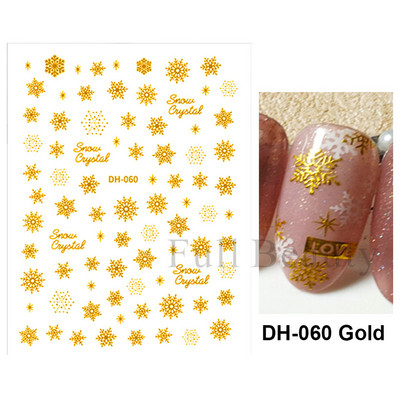 Λευκό Snowflake Sliders Τρισδιάστατο πρωτοχρονιάτικο αυτοκόλλητο νυχιών Χριστουγεννιάτικο λουλούδι αυτοκόλλητα αυτοκόλλητα φύλλα για χειμερινό μανικιούρ Αξεσουάρ νυχιών LADH