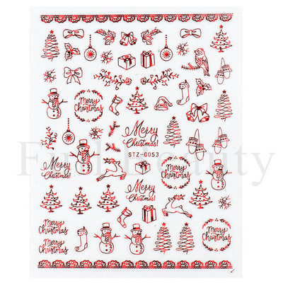 Λευκό Snowflake Sliders Τρισδιάστατο πρωτοχρονιάτικο αυτοκόλλητο νυχιών Χριστουγεννιάτικο λουλούδι αυτοκόλλητα αυτοκόλλητα φύλλα για χειμερινό μανικιούρ Αξεσουάρ νυχιών LADH