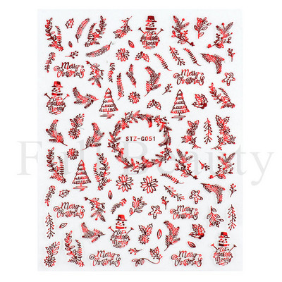 Λευκό Snowflake Sliders Τρισδιάστατο πρωτοχρονιάτικο αυτοκόλλητο νυχιών Χριστουγεννιάτικο λουλούδι αυτοκόλλητα αυτοκόλλητα φύλλα για χειμερινό μανικιούρ Αξεσουάρ νυχιών LADH