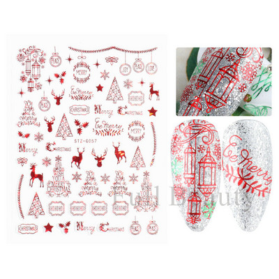 Λευκό Snowflake Sliders Τρισδιάστατο πρωτοχρονιάτικο αυτοκόλλητο νυχιών Χριστουγεννιάτικο λουλούδι αυτοκόλλητα αυτοκόλλητα φύλλα για χειμερινό μανικιούρ Αξεσουάρ νυχιών LADH