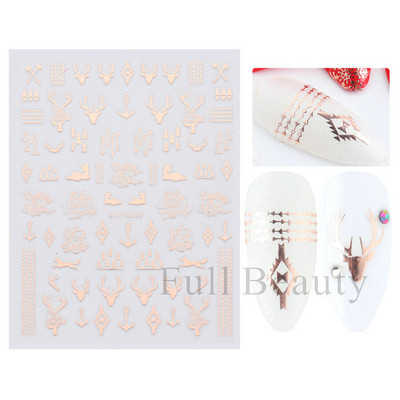 Λευκό Snowflake Sliders Τρισδιάστατο πρωτοχρονιάτικο αυτοκόλλητο νυχιών Χριστουγεννιάτικο λουλούδι αυτοκόλλητα αυτοκόλλητα φύλλα για χειμερινό μανικιούρ Αξεσουάρ νυχιών LADH