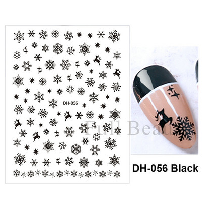 Λευκό Snowflake Sliders Τρισδιάστατο πρωτοχρονιάτικο αυτοκόλλητο νυχιών Χριστουγεννιάτικο λουλούδι αυτοκόλλητα αυτοκόλλητα φύλλα για χειμερινό μανικιούρ Αξεσουάρ νυχιών LADH