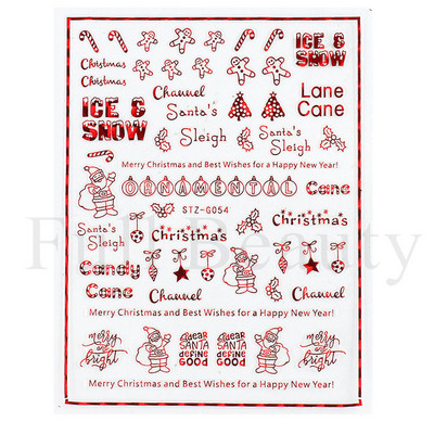 Λευκό Snowflake Sliders Τρισδιάστατο πρωτοχρονιάτικο αυτοκόλλητο νυχιών Χριστουγεννιάτικο λουλούδι αυτοκόλλητα αυτοκόλλητα φύλλα για χειμερινό μανικιούρ Αξεσουάρ νυχιών LADH