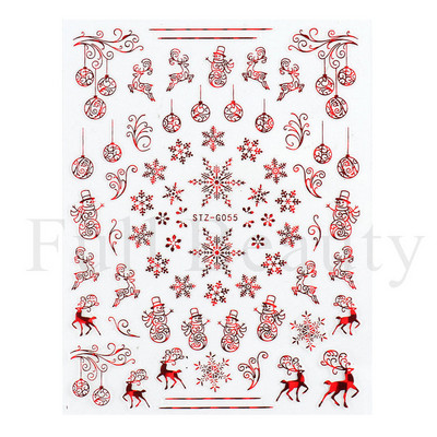 Λευκό Snowflake Sliders Τρισδιάστατο πρωτοχρονιάτικο αυτοκόλλητο νυχιών Χριστουγεννιάτικο λουλούδι αυτοκόλλητα αυτοκόλλητα φύλλα για χειμερινό μανικιούρ Αξεσουάρ νυχιών LADH