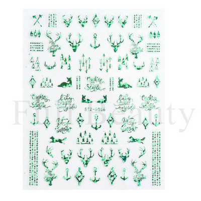 Λευκό Snowflake Sliders Τρισδιάστατο πρωτοχρονιάτικο αυτοκόλλητο νυχιών Χριστουγεννιάτικο λουλούδι αυτοκόλλητα αυτοκόλλητα φύλλα για χειμερινό μανικιούρ Αξεσουάρ νυχιών LADH