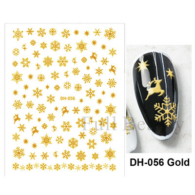 Λευκό Snowflake Sliders Τρισδιάστατο πρωτοχρονιάτικο αυτοκόλλητο νυχιών Χριστουγεννιάτικο λουλούδι αυτοκόλλητα αυτοκόλλητα φύλλα για χειμερινό μανικιούρ Αξεσουάρ νυχιών LADH