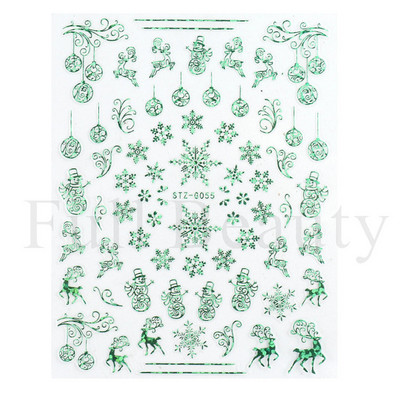 Λευκό Snowflake Sliders Τρισδιάστατο πρωτοχρονιάτικο αυτοκόλλητο νυχιών Χριστουγεννιάτικο λουλούδι αυτοκόλλητα αυτοκόλλητα φύλλα για χειμερινό μανικιούρ Αξεσουάρ νυχιών LADH