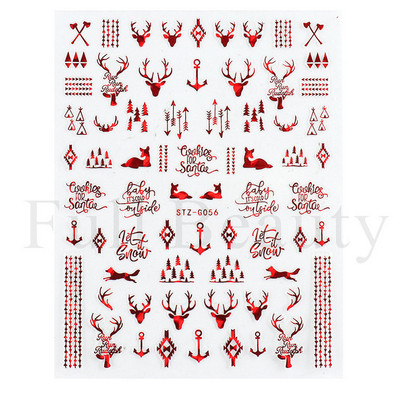 Λευκό Snowflake Sliders Τρισδιάστατο πρωτοχρονιάτικο αυτοκόλλητο νυχιών Χριστουγεννιάτικο λουλούδι αυτοκόλλητα αυτοκόλλητα φύλλα για χειμερινό μανικιούρ Αξεσουάρ νυχιών LADH