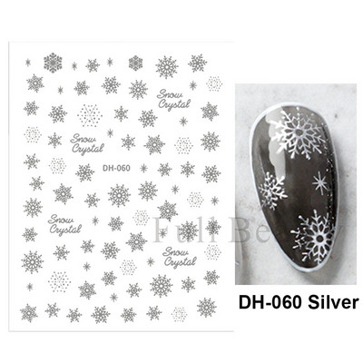 Λευκό Snowflake Sliders Τρισδιάστατο πρωτοχρονιάτικο αυτοκόλλητο νυχιών Χριστουγεννιάτικο λουλούδι αυτοκόλλητα αυτοκόλλητα φύλλα για χειμερινό μανικιούρ Αξεσουάρ νυχιών LADH