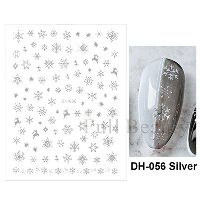 Λευκό Snowflake Sliders Τρισδιάστατο πρωτοχρονιάτικο αυτοκόλλητο νυχιών Χριστουγεννιάτικο λουλούδι αυτοκόλλητα αυτοκόλλητα φύλλα για χειμερινό μανικιούρ Αξεσουάρ νυχιών LADH