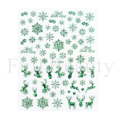 Λευκό Snowflake Sliders Τρισδιάστατο πρωτοχρονιάτικο αυτοκόλλητο νυχιών Χριστουγεννιάτικο λουλούδι αυτοκόλλητα αυτοκόλλητα φύλλα για χειμερινό μανικιούρ Αξεσουάρ νυχιών LADH