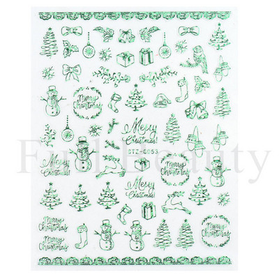 Λευκό Snowflake Sliders Τρισδιάστατο πρωτοχρονιάτικο αυτοκόλλητο νυχιών Χριστουγεννιάτικο λουλούδι αυτοκόλλητα αυτοκόλλητα φύλλα για χειμερινό μανικιούρ Αξεσουάρ νυχιών LADH