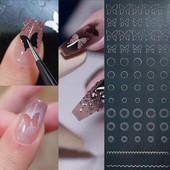 Αυτοκόλλητο πρότυπο γαλλικού κούφιου νυχιού DIY Love Snowflake Butterfly Finger Nail Εργαλεία μανικιούρ Αξεσουάρ Στένσιλ νυχιών ομορφιάς