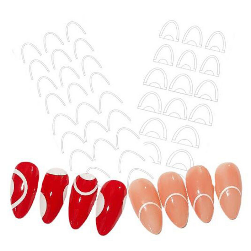 Αυτοκόλλητο πρότυπο γαλλικού κούφιου νυχιού DIY Love Snowflake Butterfly Finger Nail Εργαλεία μανικιούρ Αξεσουάρ Στένσιλ νυχιών ομορφιάς