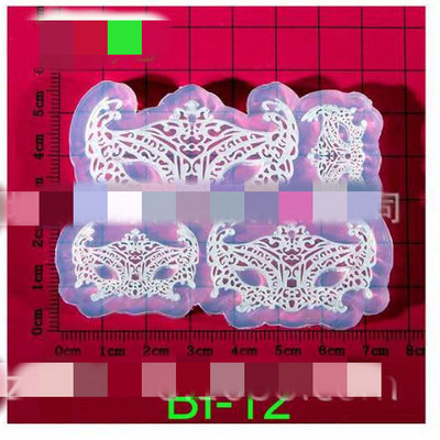 14 stili 3D gravēšana, silikona veidņu štancēšanas laterna/truša/maskas raksts DIY UV gēla akrila kristāla nagu veidne