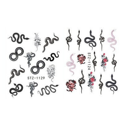 Κόκκινο μαύρο πολύχρωμο Dragons αυτοκόλλητα νυχιών Angel Virgin Mary Water Decals Προσωρινό συρόμενο τατουάζ για μανικιούρ νυχιών LESTZ1114-1137