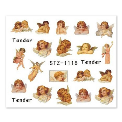 Κόκκινο μαύρο πολύχρωμο Dragons αυτοκόλλητα νυχιών Angel Virgin Mary Water Decals Προσωρινό συρόμενο τατουάζ για μανικιούρ νυχιών LESTZ1114-1137