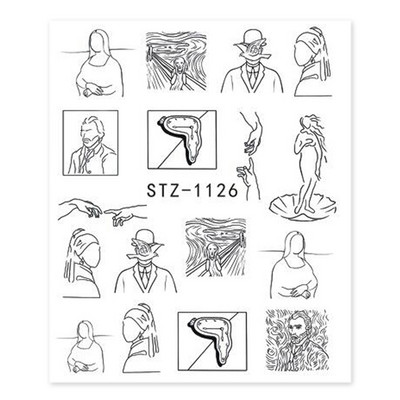 Κόκκινο μαύρο πολύχρωμο Dragons αυτοκόλλητα νυχιών Angel Virgin Mary Water Decals Προσωρινό συρόμενο τατουάζ για μανικιούρ νυχιών LESTZ1114-1137