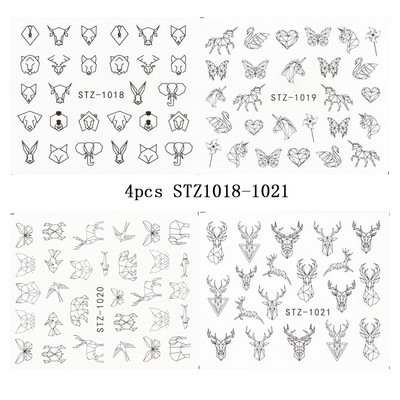 Κόκκινο μαύρο πολύχρωμο Dragons αυτοκόλλητα νυχιών Angel Virgin Mary Water Decals Προσωρινό συρόμενο τατουάζ για μανικιούρ νυχιών LESTZ1114-1137