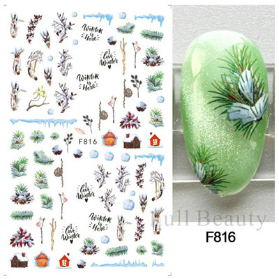 Satriecošas ziedu uzlīmes nagu uzlīmes 3D uzlīmes Līnijas Neļķes Slīdnis Ģeometriski Ziedi Lapas Nail Art DIY pavasara manikīra folija LAF804