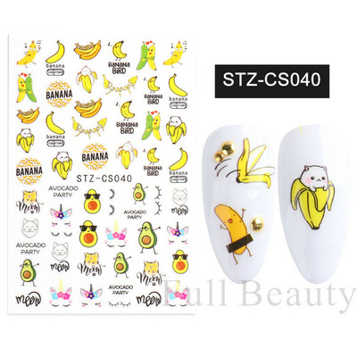 Satriecošas ziedu uzlīmes nagu uzlīmes 3D uzlīmes Līnijas Neļķes Slīdnis Ģeometriski Ziedi Lapas Nail Art DIY pavasara manikīra folija LAF804