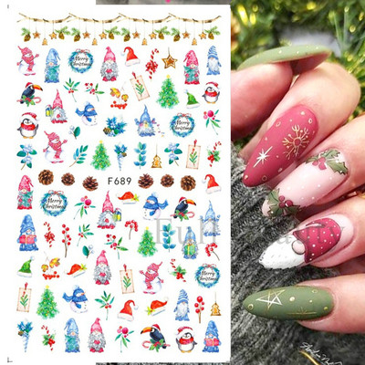 Satriecošas ziedu uzlīmes nagu uzlīmes 3D uzlīmes Līnijas Neļķes Slīdnis Ģeometriski Ziedi Lapas Nail Art DIY pavasara manikīra folija LAF804