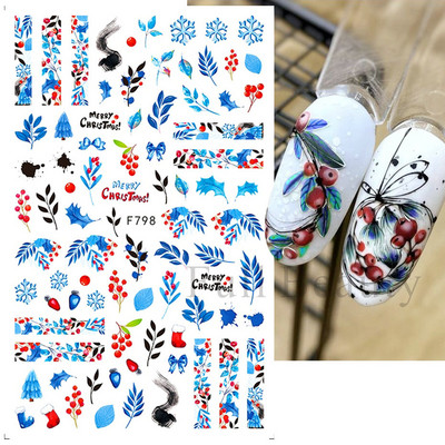 Satriecošas ziedu uzlīmes nagu uzlīmes 3D uzlīmes Līnijas Neļķes Slīdnis Ģeometriski Ziedi Lapas Nail Art DIY pavasara manikīra folija LAF804