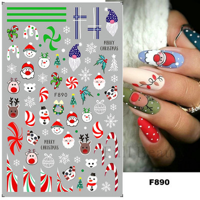 Satriecošas ziedu uzlīmes nagu uzlīmes 3D uzlīmes Līnijas Neļķes Slīdnis Ģeometriski Ziedi Lapas Nail Art DIY pavasara manikīra folija LAF804